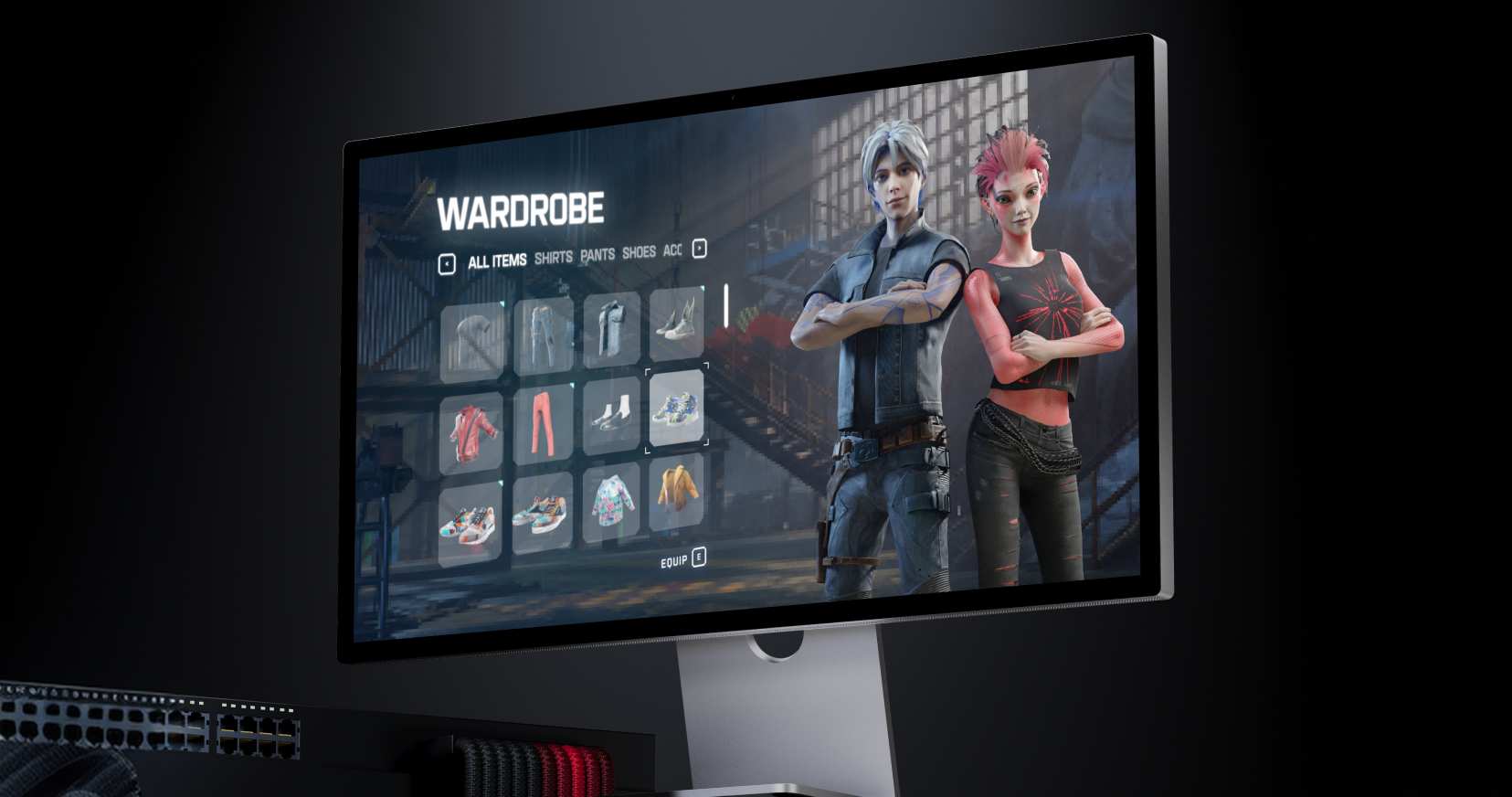 A Readyverse world shown on a Studio Display