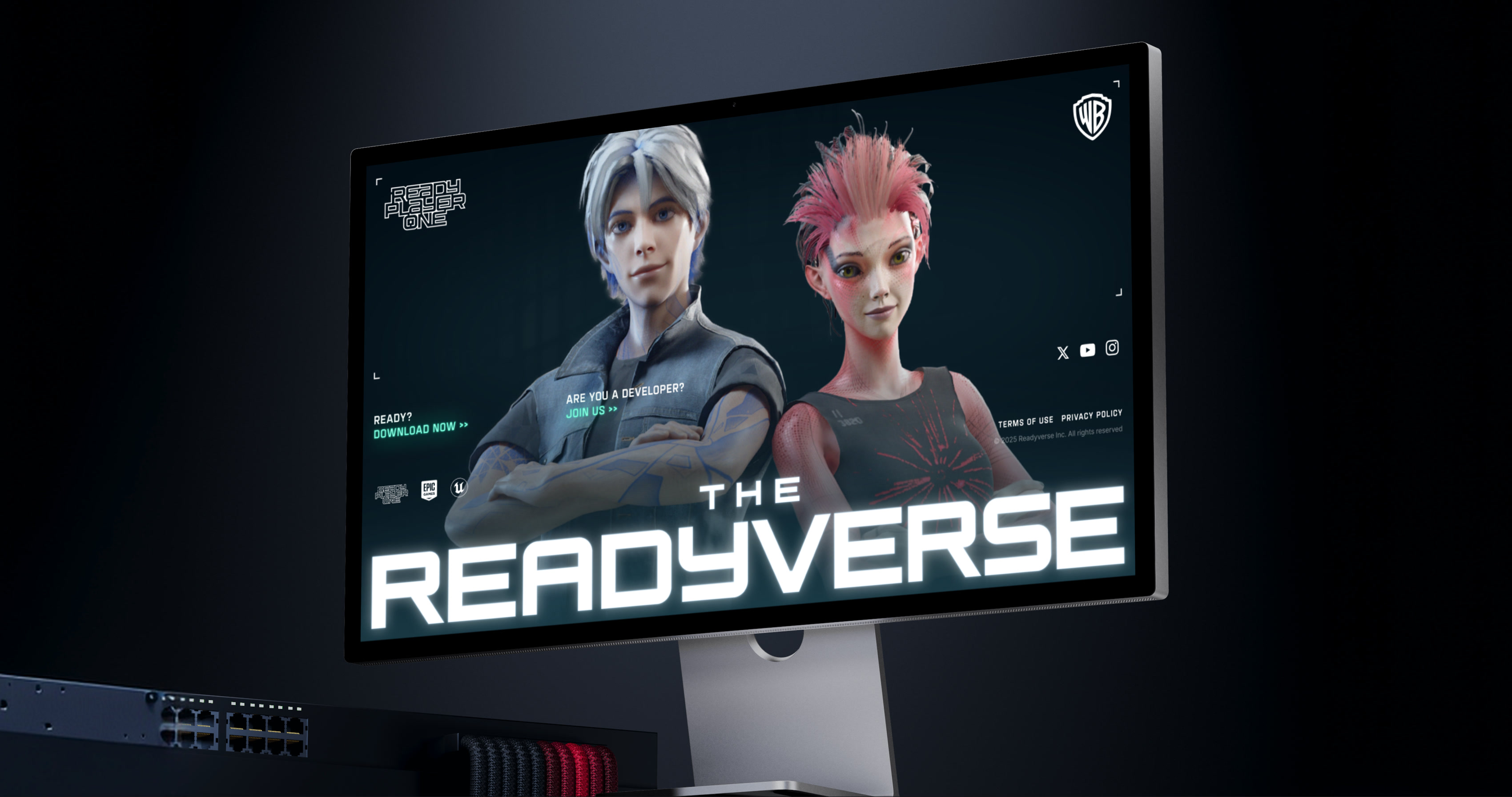 The Readyverse marketing site shown on a Studio Display