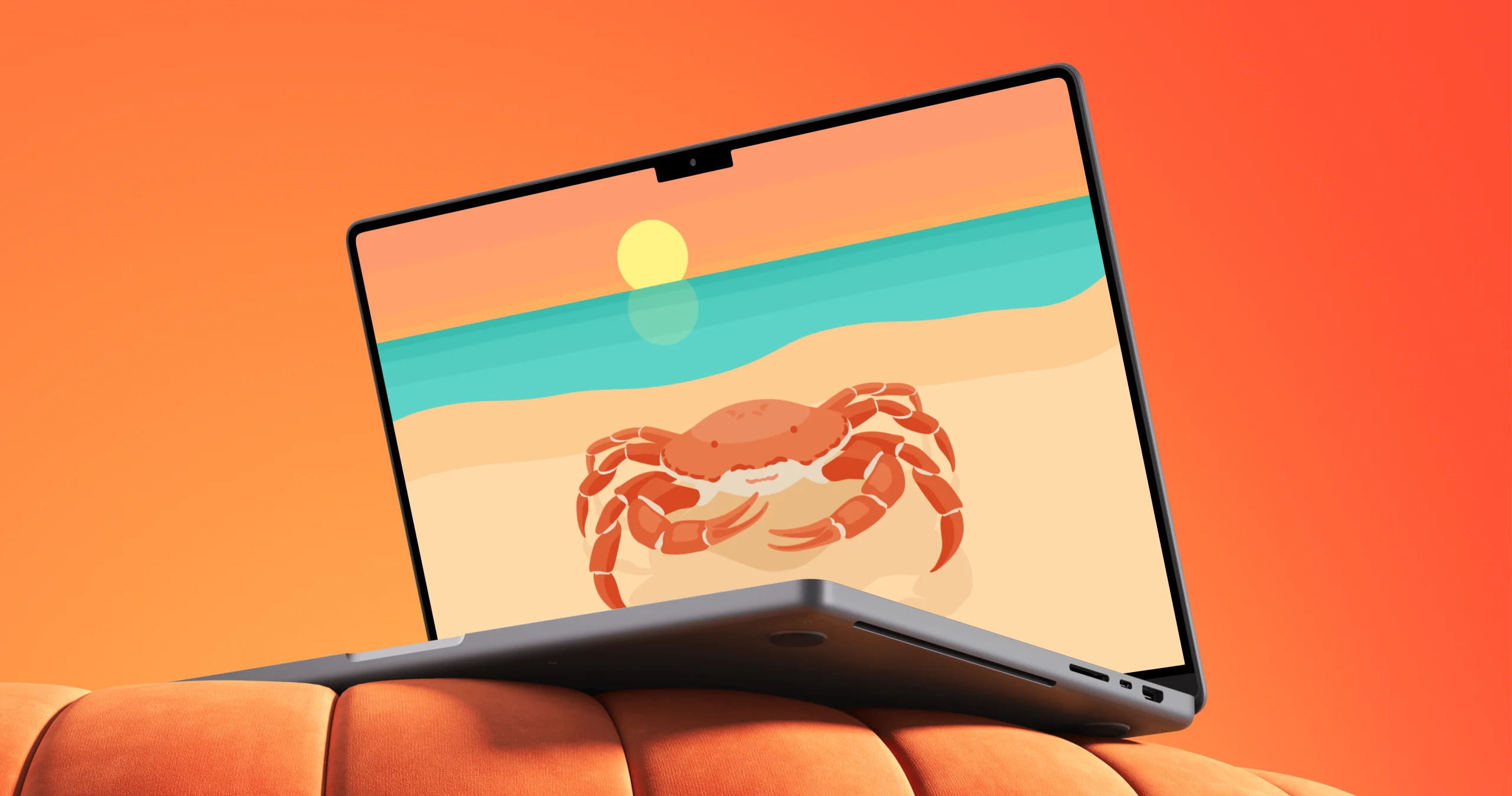 A crab illustration from the app's visual world